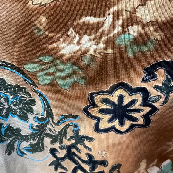 NEW Womens 3/4 sleeve v neck top. Size M Le Mieux Studio brand. Multi colour - Picture 6 of 11